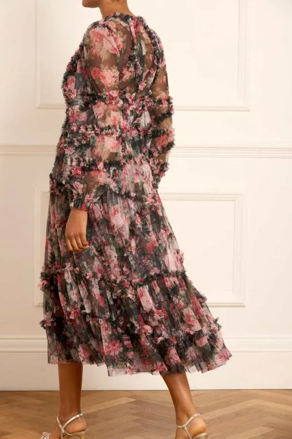 WeddingWomen Needle and Thread Midnight Dance Ruffle Ballerina Dress Black WeddingWomen Needle and Thread Midnight Dance Ruffle Ballerina Dress Black
