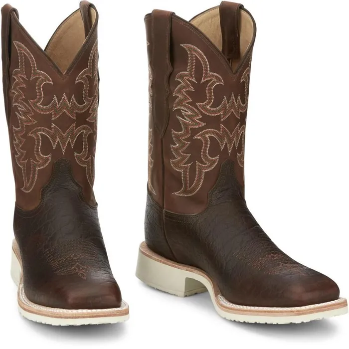 Western Men Justin Boots Ryker 11034 PullOn Western Boot Rootbeer Yeti 040brown041