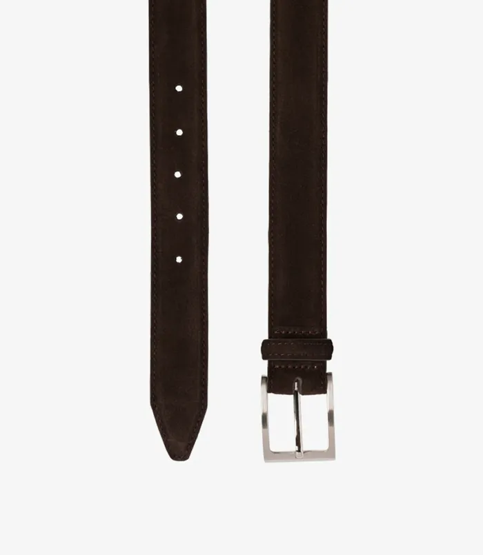 William Belt Dark Brown Suede Men Casual Belts Loake