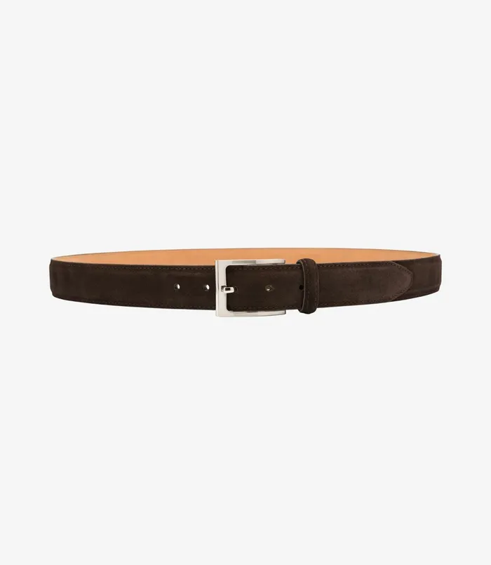 William Belt Dark Brown Suede Men Casual Belts Loake William Belt Dark Brown Suede Men Casual Belts Loake