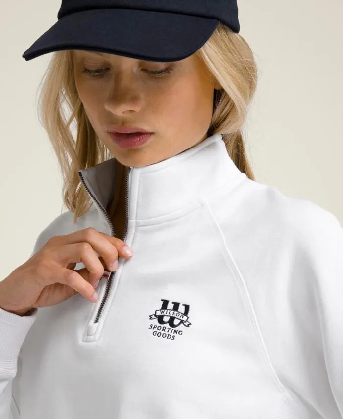 Wilson Outerwear Women Sideline HalfZip 8211 Bright White Wilson Outerwear Women Sideline HalfZip 8211 Bright White