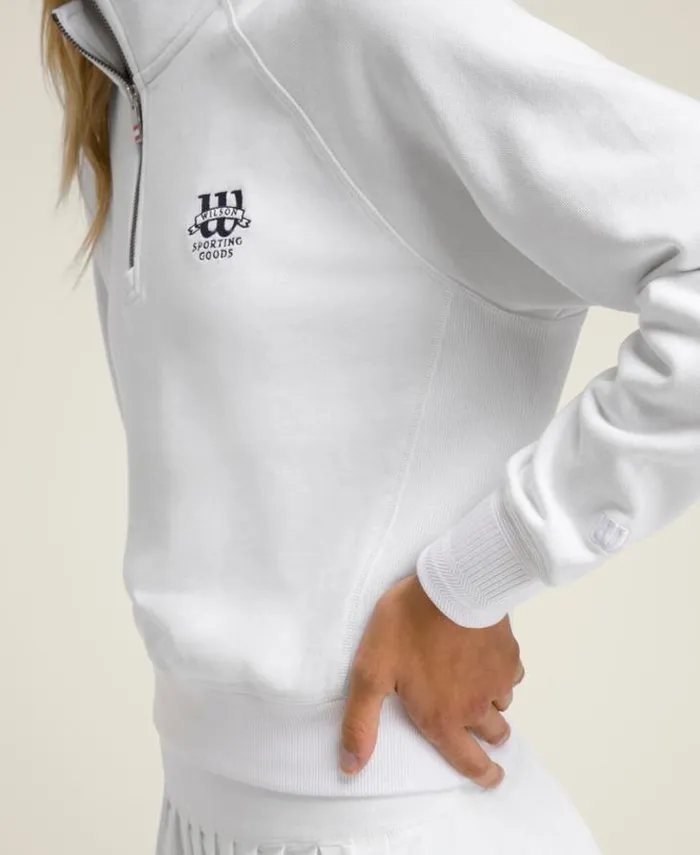 Wilson Outerwear Women Sideline HalfZip 8211 Bright White Wilson Outerwear Women Sideline HalfZip 8211 Bright White