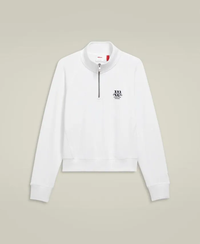 Wilson Outerwear Women Sideline HalfZip 8211 Bright White Wilson Outerwear Women Sideline HalfZip 8211 Bright White