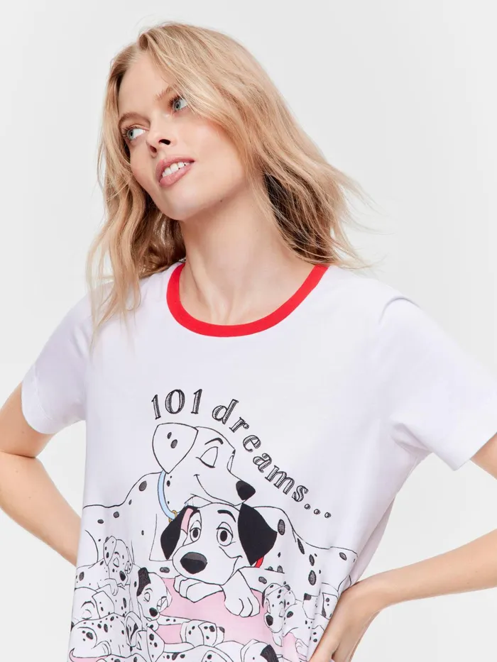 Women 101 Dalmatians Sleep Tee White Peter Alexander Nighties