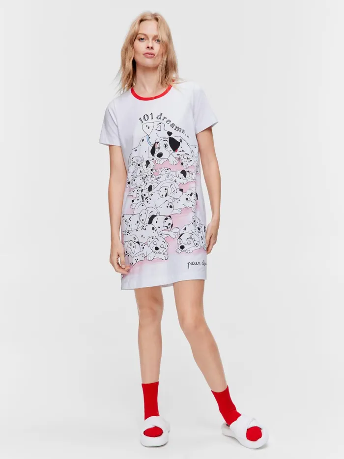 Women 101 Dalmatians Sleep Tee White Peter Alexander Nighties