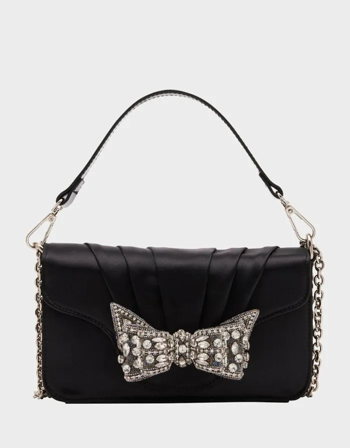Women 3D BOW FLAP BAG BLACK Black Betsey Johnson