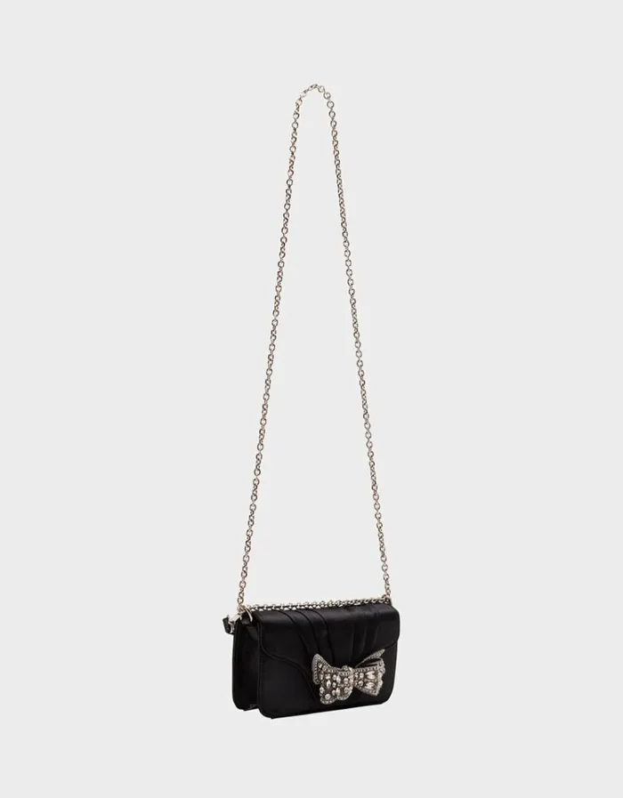 Women 3D BOW FLAP BAG BLACK Black Betsey Johnson
