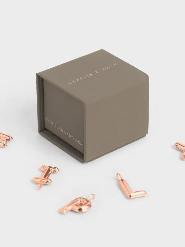 Women Alphabet 039I039 Charm 8211 Rose Gold CHARLES and KEITH Charms