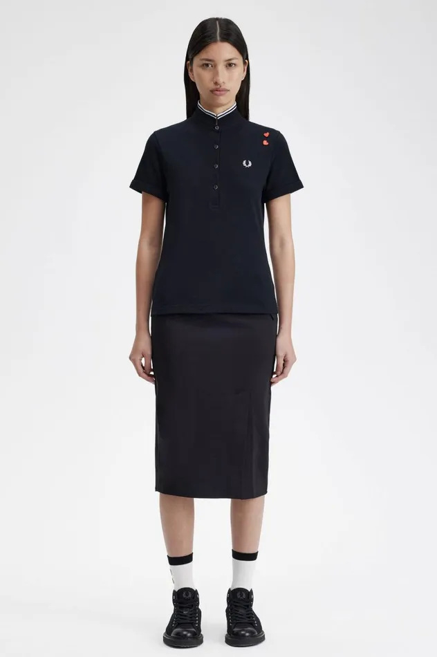 Women Amy Winehouse FoundationAmy Shirt Black Fred Perry Polo Shirts