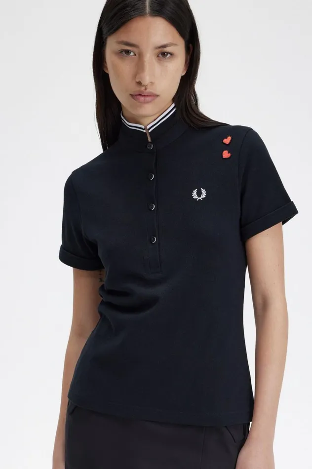 Women Amy Winehouse FoundationAmy Shirt Black Fred Perry Polo Shirts