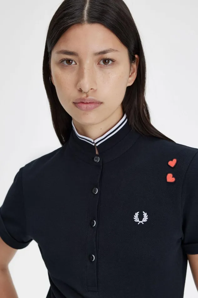 Women Amy Winehouse FoundationAmy Shirt Black Fred Perry Polo Shirts