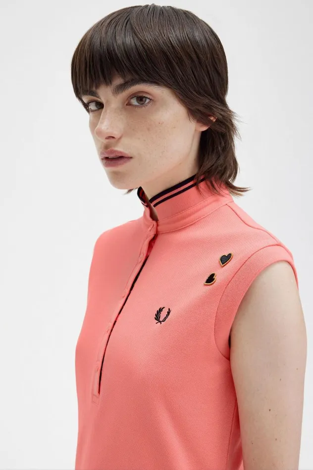 Women Amy Winehouse FoundationPrinted Trim Piqu Dress Coral Heat Fred Perry Dresses Women Amy Winehouse FoundationPrinted Trim Piqu Dress Coral Heat Fred Perry Dresses