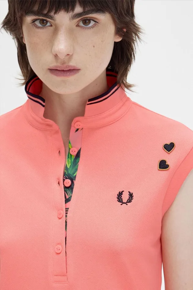 Women Amy Winehouse FoundationPrinted Trim Piqu Dress Coral Heat Fred Perry Dresses Women Amy Winehouse FoundationPrinted Trim Piqu Dress Coral Heat Fred Perry Dresses