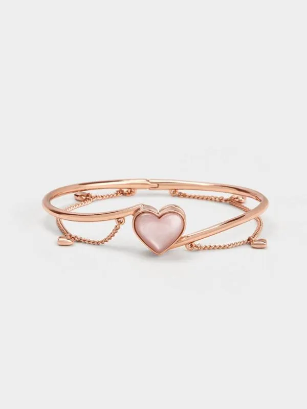 Women Annalise Heart Stone ChainLink Bracelet 8211 Rose Gold CHARLES and KEITH Bracelets Women Annalise Heart Stone ChainLink Bracelet 8211 Rose Gold CHARLES and KEITH Bracelets