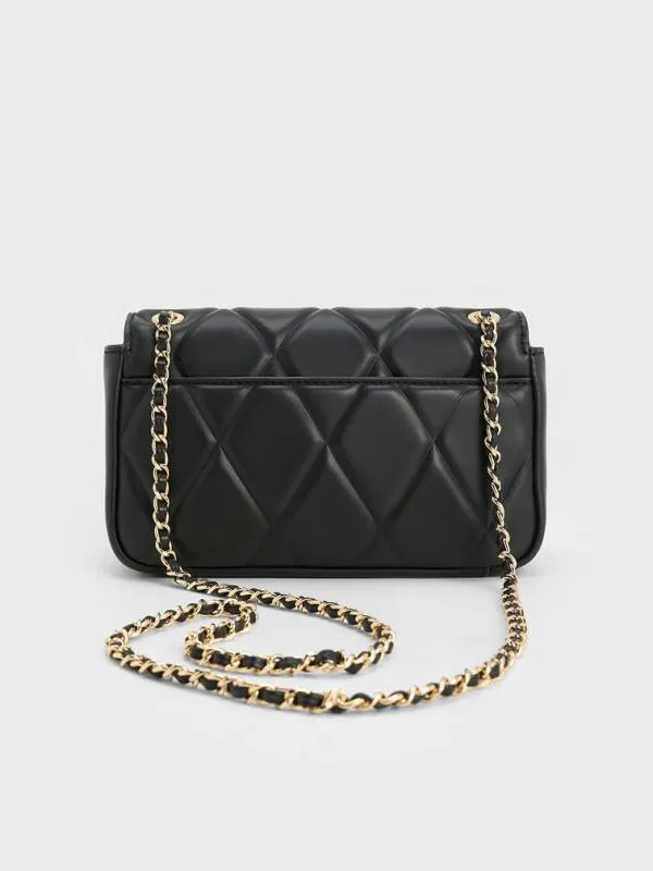 Women Arwen DiamondQuilt Shoulder Bag 8211 Black CHARLES and KEITH Shoulder Bags Women Arwen DiamondQuilt Shoulder Bag 8211 Black CHARLES and KEITH Shoulder Bags