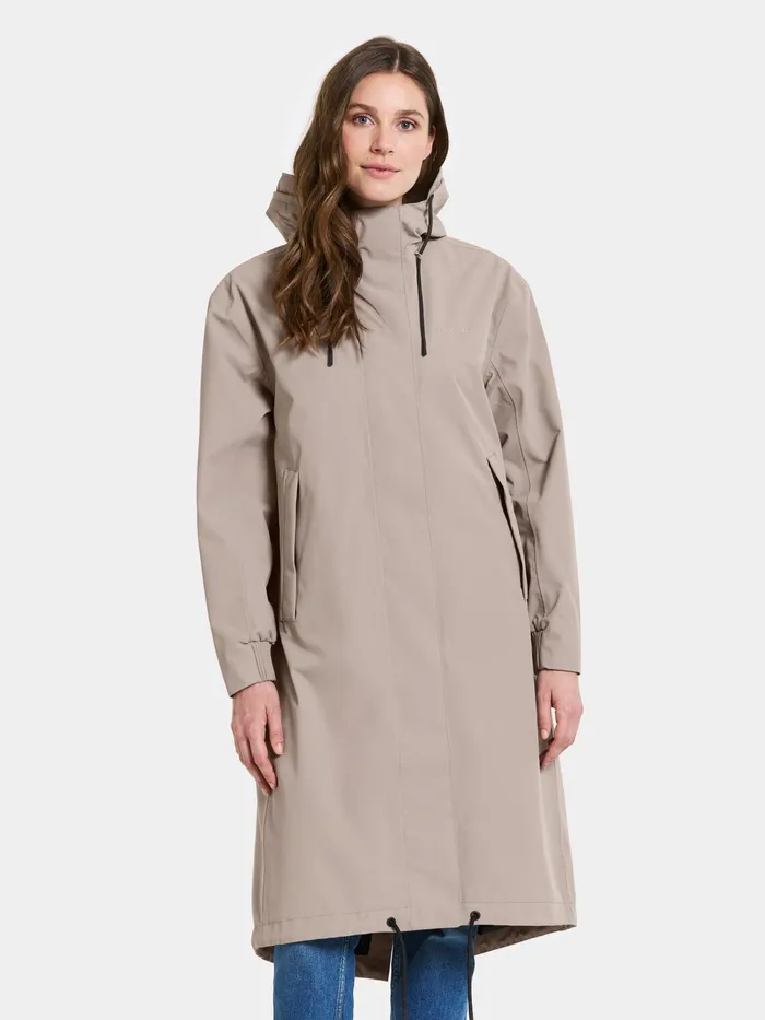 Women Astrid Parka Long Ash Brown Didriksons Spring Jackets