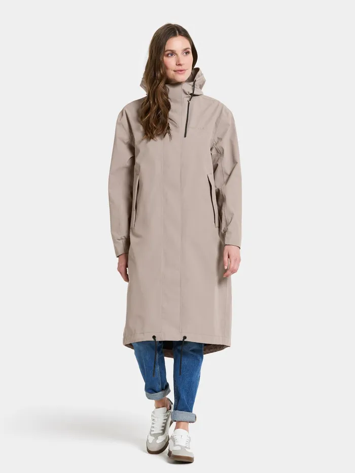 Women Astrid Parka Long Ash Brown Didriksons Spring Jackets