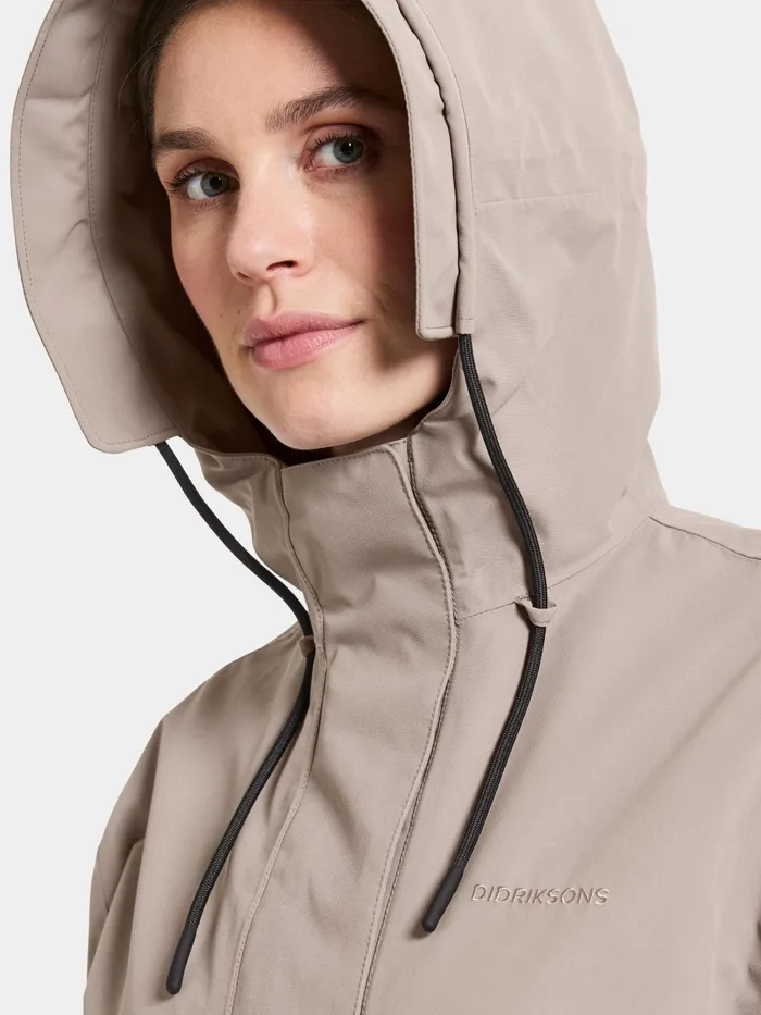Women Astrid Parka Long Ash Brown Didriksons Spring Jackets