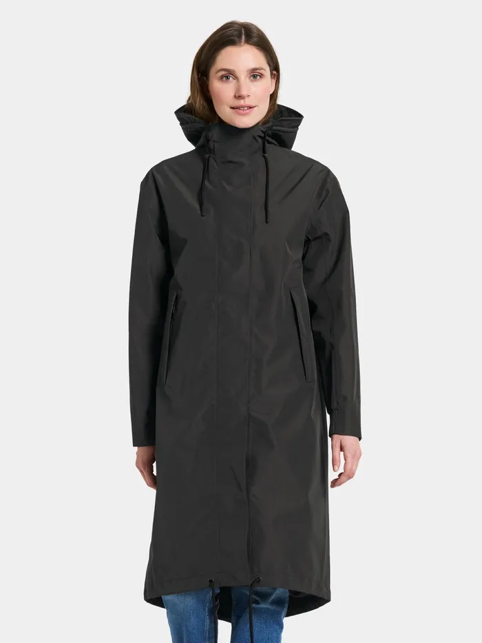 Women Astrid Parka Long Black Didriksons Spring Jackets