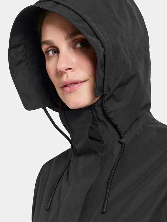 Women Astrid Parka Long Black Didriksons Spring Jackets