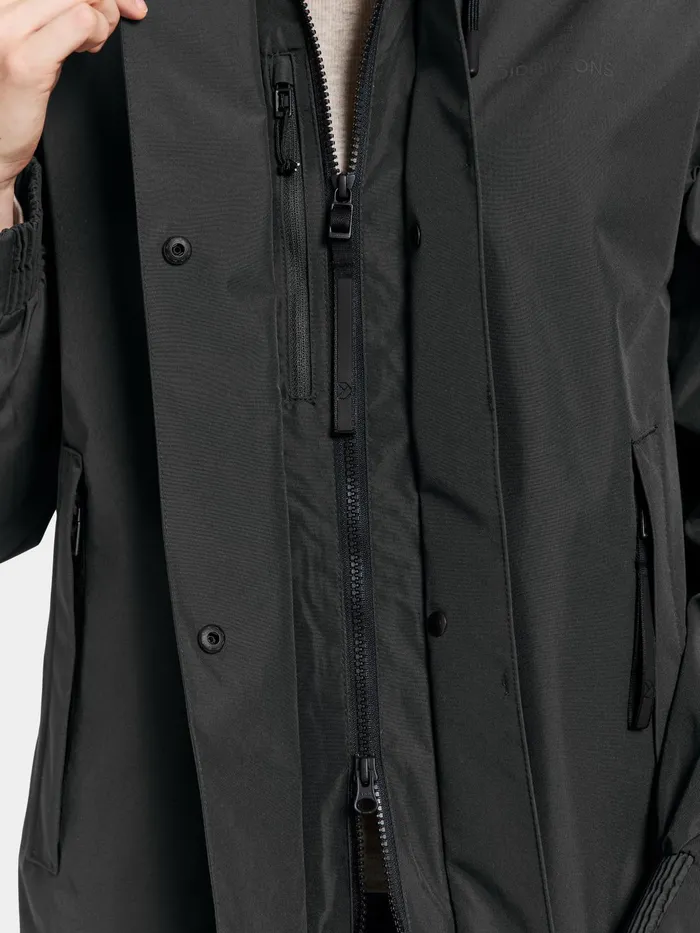 Women Astrid Parka Long Black Didriksons Spring Jackets