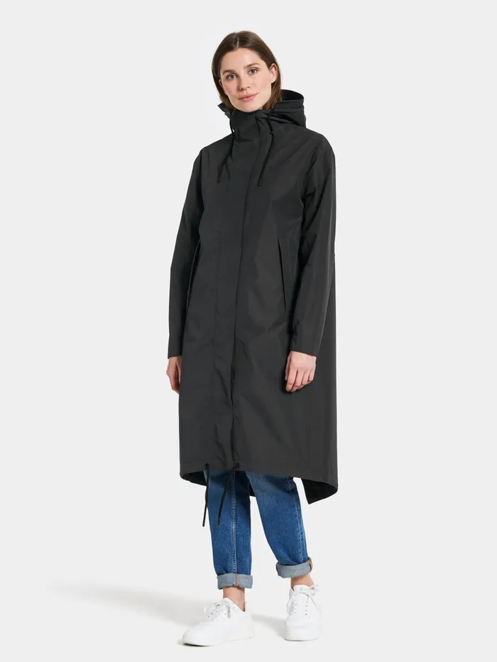 Women Astrid Parka Long Black Didriksons Spring Jackets