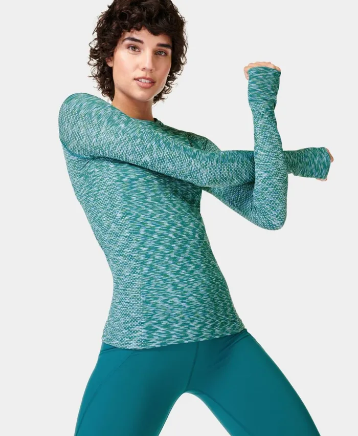 Women Athlete Winterweight Seamless Space Dye Top Cabin Blue Sweaty Betty Long Sleeve Tops Women Athlete Winterweight Seamless Space Dye Top Cabin Blue Sweaty Betty Long Sleeve Tops