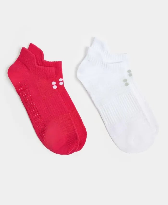 Women Barre Gripper Socks 2 Pack Glow Pink Sweaty Betty Underwear