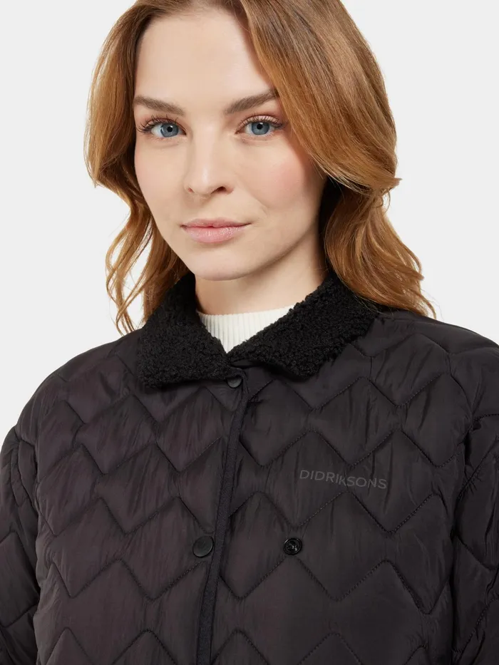 Women Betina Parka Black Didriksons Autumn Jackets