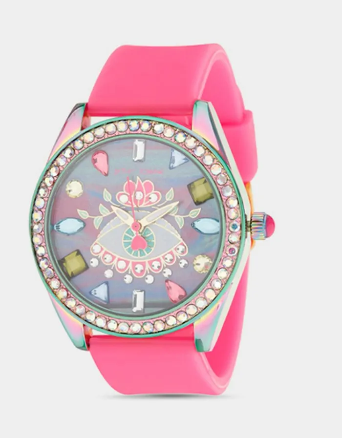 Women BETSEY TIME MULTI EYE WATCH PINK Betsey Johnson