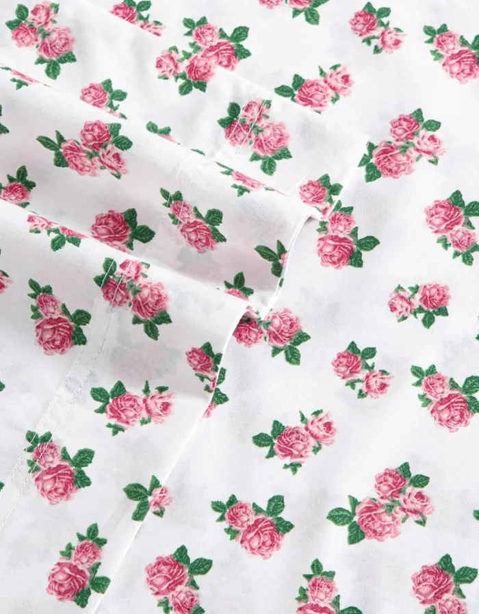 Women BETSEYS TINY PINK ROSES KING SHEET SET MULTI Betsey Johnson Women BETSEYS TINY PINK ROSES KING SHEET SET MULTI Betsey Johnson