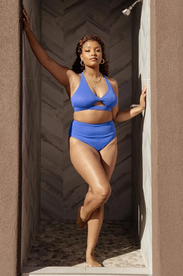 Women Bikini Baltic Born Del Mar Ribbed Bikini Bottom Blue