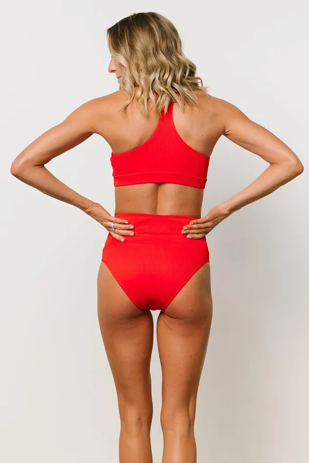 Women Bikini Baltic Born Del Mar Ribbed Bikini Bottom Red Women Bikini Baltic Born Del Mar Ribbed Bikini Bottom Red