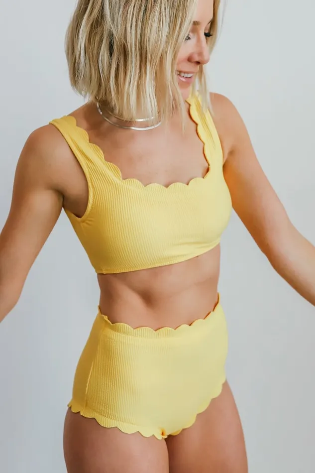 Women Bikini Baltic Born Honolulu Scalloped Bikini Top Yellow