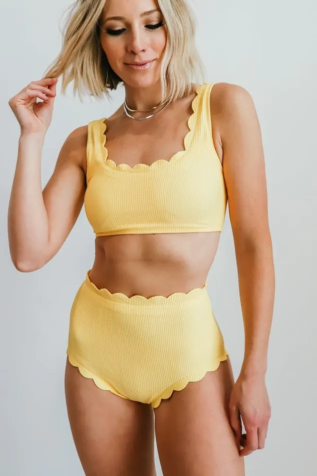 Women Bikini Baltic Born Honolulu Scalloped Bikini Top Yellow Women Bikini Baltic Born Honolulu Scalloped Bikini Top Yellow