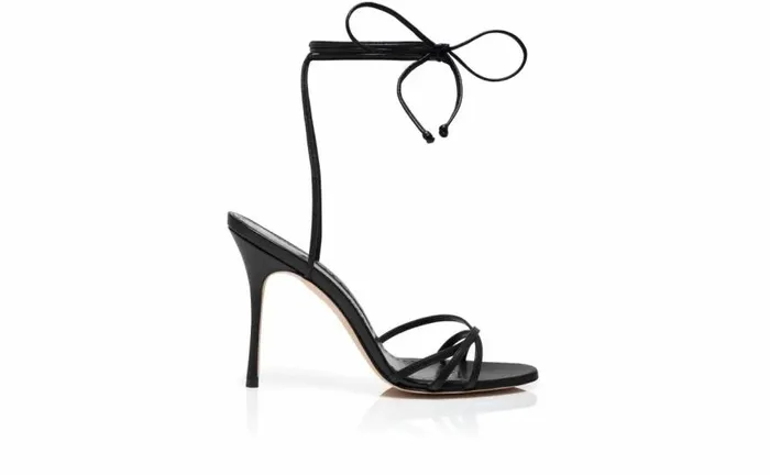 Women Black Nappa Leather Sandals Manolo Blahnik Sandals