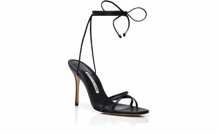 Women Black Nappa Leather Sandals Manolo Blahnik Sandals
