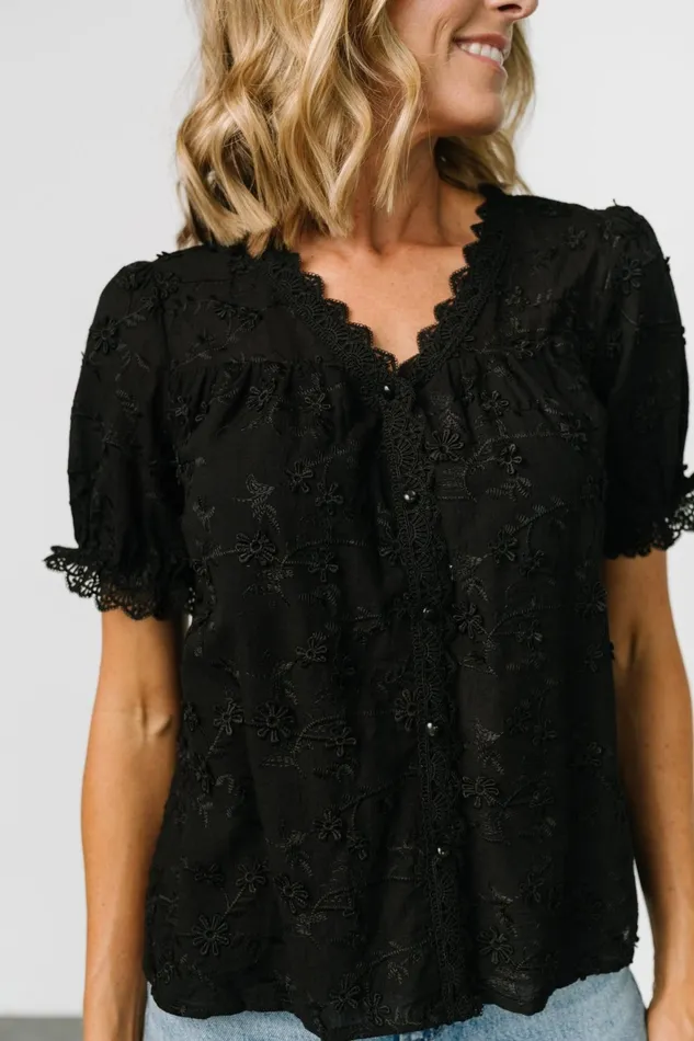 Women Blouses Shirts Baltic Born Pauline Embossed Top Black Women Blouses Shirts Baltic Born Pauline Embossed Top Black