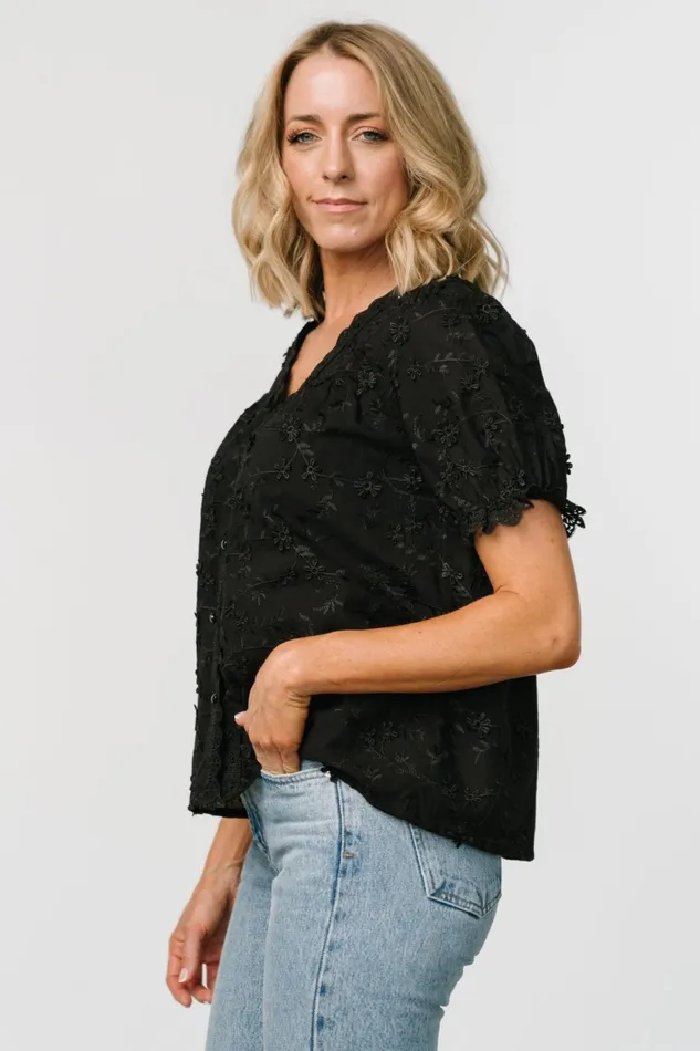 Women Blouses Shirts Baltic Born Pauline Embossed Top Black Women Blouses Shirts Baltic Born Pauline Embossed Top Black