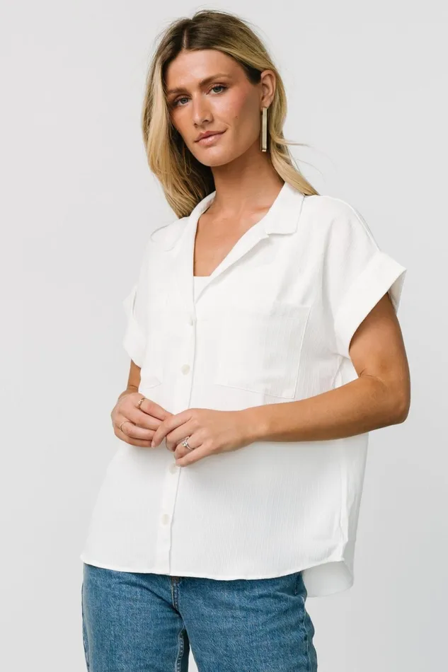 Women Blouses Shirts Baltic Born Shaylee Button Up Top Off White