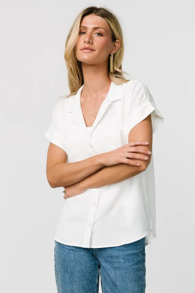 Women Blouses Shirts Baltic Born Shaylee Button Up Top Off White