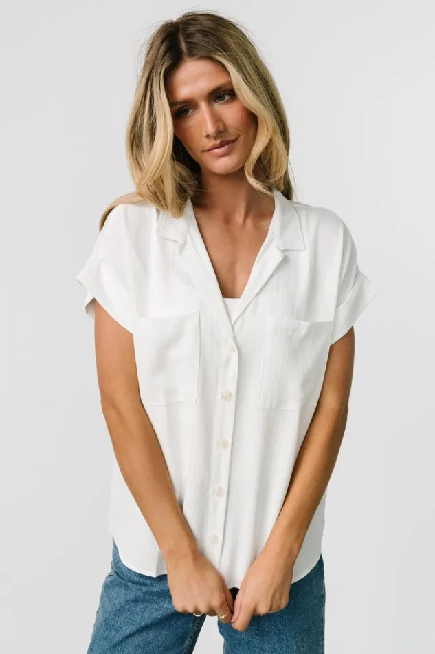 Women Blouses Shirts Baltic Born Shaylee Button Up Top Off White