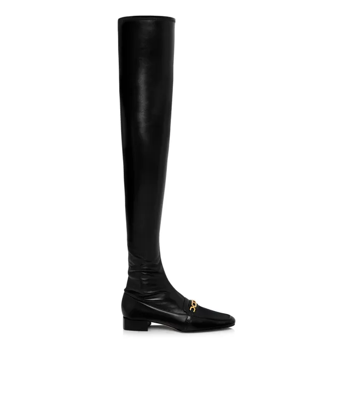 Women Boots Tom Ford Stretch Nappa And Calf Leather Whitney Over The Knee Boot Black