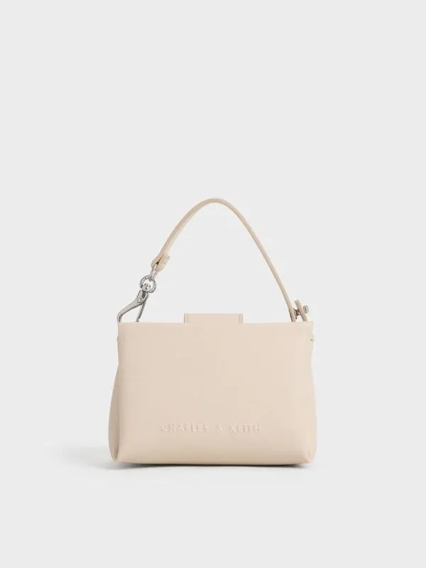 Women Bosie Top Handle Pouch 8211 Oat CHARLES and KEITH Wallets On Chain