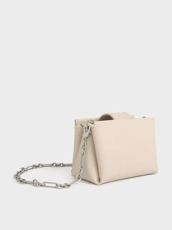 Women Bosie Top Handle Pouch 8211 Oat CHARLES and KEITH Wallets On Chain