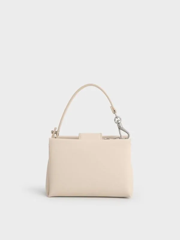 Women Bosie Top Handle Pouch 8211 Oat CHARLES and KEITH Wallets On Chain