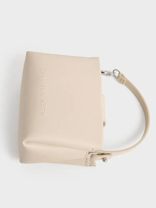 Women Bosie Top Handle Pouch 8211 Oat CHARLES and KEITH Wallets On Chain
