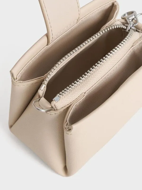 Women Bosie Top Handle Pouch 8211 Oat CHARLES and KEITH Wallets On Chain