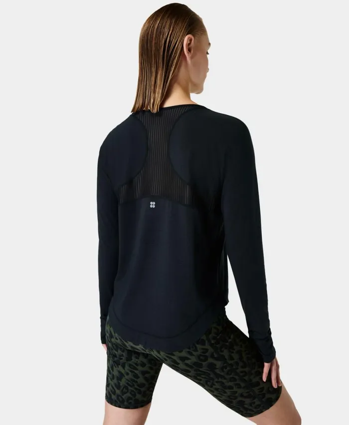 Women Breathe Easy Long Sleeve Top Black Sweaty Betty Long Sleeve Tops
