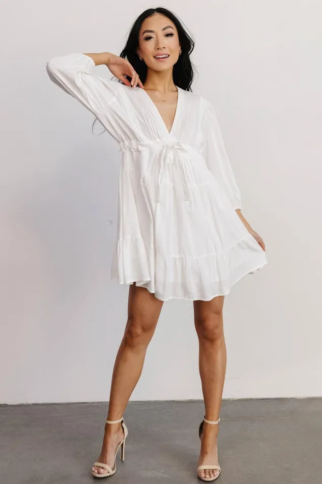 Women Bridal Baltic Born Amelia Boho Mini Dress Off White